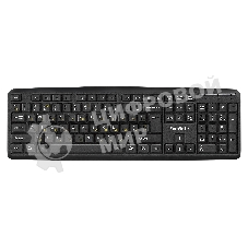 Клавиатура проводная Professional Standard LY-331L2-OEM (USB, полноразмерная, влагозащищенная, 104кл., Enter большой, длина кабеля 2,2м, черная, brown box)