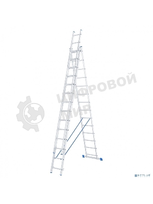Лестница Сибртех, 3 х 14 ступеней, алюминиевая, трехсекционная