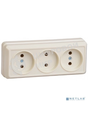 Розетка IEK ERO30-K33-10-DC РС23-2-ОК 3 местн. без з/к 10А откр.уст. ОКТАВА (кремовый)