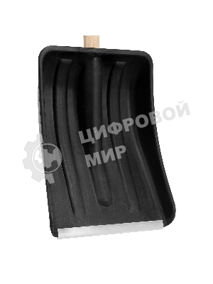 Лопата для уборки снега Sparta полипропиленовая, 275х365х870 мм, деревянный черенок,