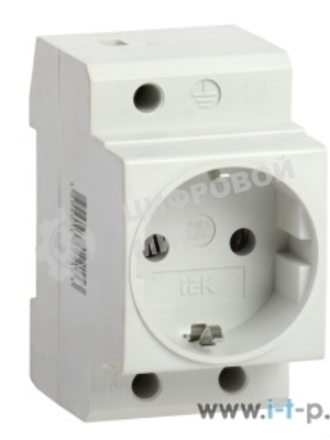 Розетка силовая РАр10-3-ОП с заземл. на DIN-рейку IEK MRD10-16