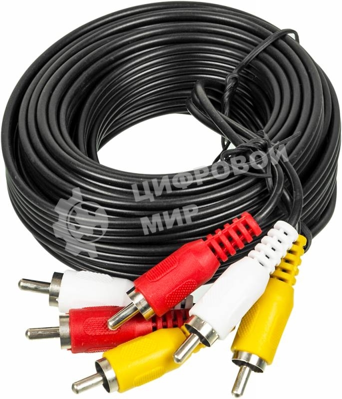 Кабель аудио-видео Ningbo 3хRCA (m)/3хRCA (m) 5м. черный