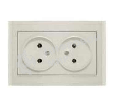 Розетка 2-м СП Бриллиант 16А IP20 без заземл. сл. кость Universal 7948738