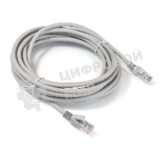 Патч-корд ExeGate EX286385RUS UTP-RJ45-RJ45-5e-5M-LSZH-GY, UTP, cat.5e, LSZH, 5м, серый