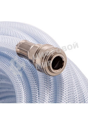 Шланг пневматический Stels ПВХ, 10x16 мм, 18 бар, армированный, прозрач., быстросъем, 3 0м