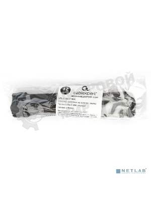 Хомуты-липучки на основе ленты Velcro VT-145x11BK 145 x 11 мм, черные (12 шт.)