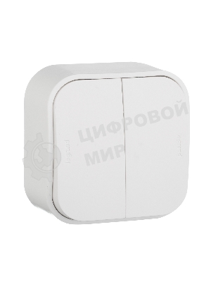 Выключатель 10A 2-клав., белый Quteo 