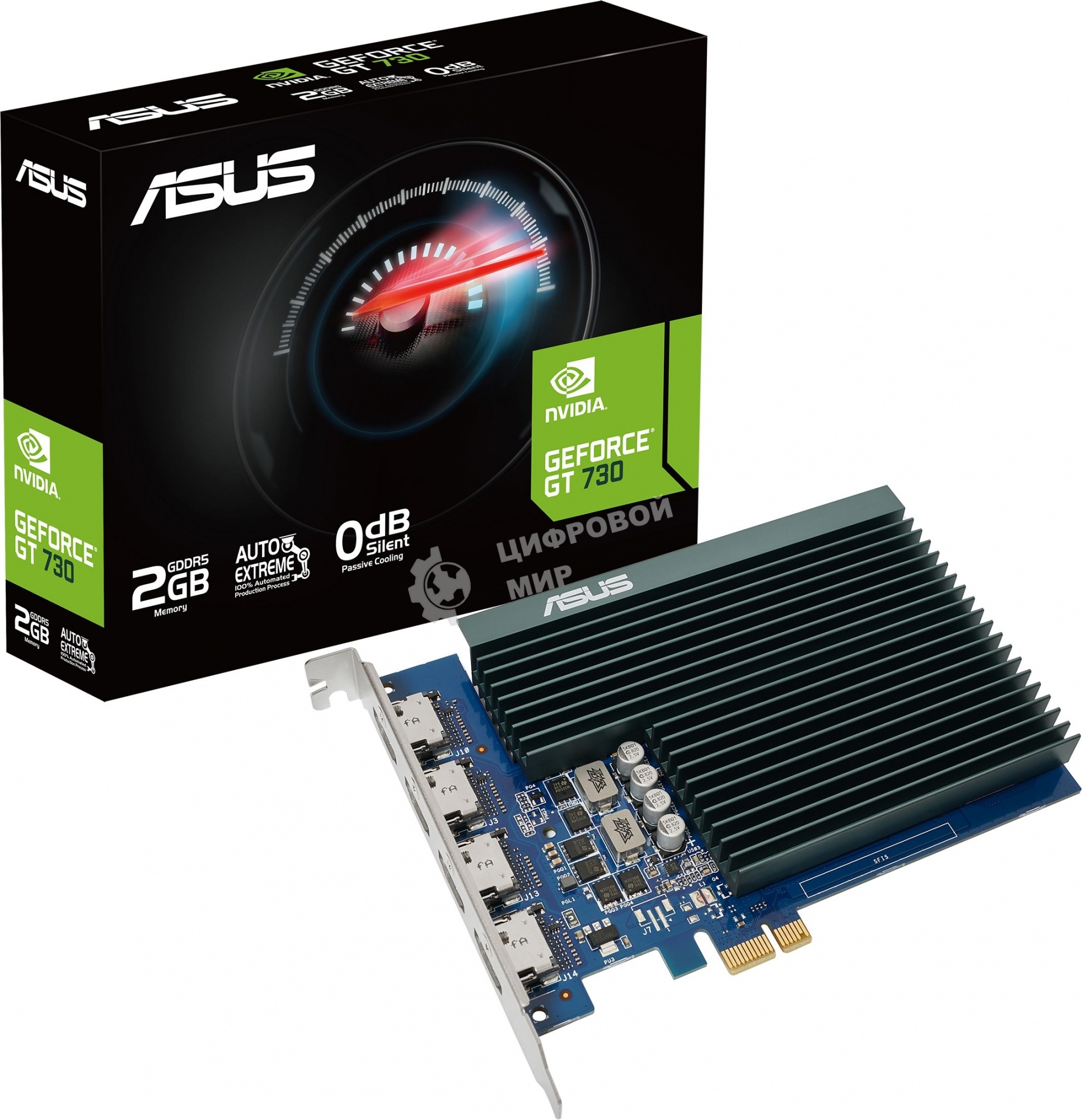 Видеокарта Asus GT730-4H-SL-2GD5 NVIDIA GeForce GT 730 2Gb GDDR5 902/5010 HDMIx4 HDCP Ret
