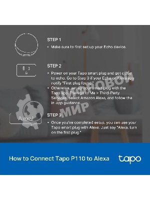 Умный сетевой фильтр TP-Link Mini Smart Wi-Fi Plug, Energy Monitoring, Matter