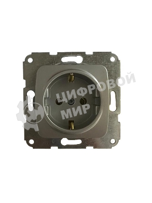 Розетка Kranz DEA 1-ая с/з с/у 16А мех. Серебряный металлик KR-78-0271