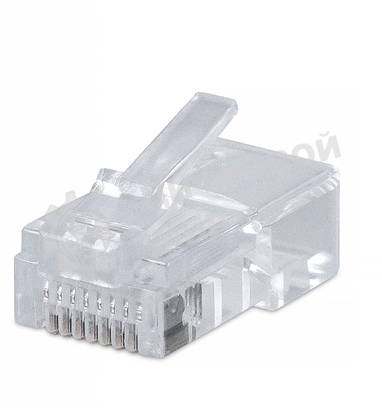 Коннектор Cabeus 8P8C RJ-45 под витую пару, категория 5e, универсальный, для проводников с толщ. по изол. до 1,05 мм