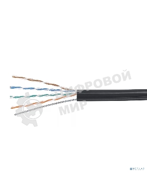 Кабель витая пара Cabeus UTP-4P-Cat.5e-SOLID-OUT-PE-UV U/UTP 5e кат. 4 пары (24 AWG), одножильный, для внешней прокладки, PE-UV (305 м)