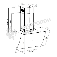 Вытяжка каминная Lex Plaza GS 900 WH белый управление: сенсорное (1 мотор)
