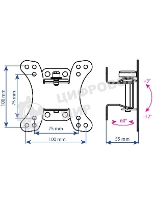 Кронштейн Kromax GALACTIC-10 черный