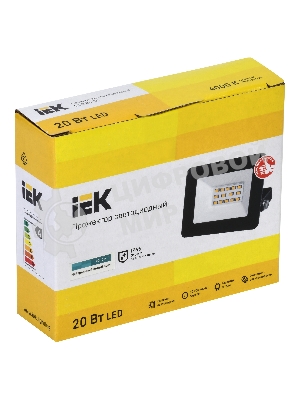Прожектор светодиодный СДО 06-20 4000К IP65 черный IEK LPDO601-20-40-K02