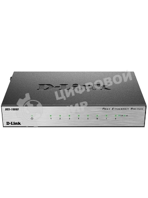 Коммутатор неуправляемый с 8 портами 10/100Base-TX D-Link DES-1008D/(K2A/K3A)RU/J1A/J2A/L2A/L2B
