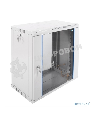 Шкаф телеком. настенный разборный 12U (600х350) дверь стекло,цвет черный (ШРН-Э-12.350-9005) (1 коробка)