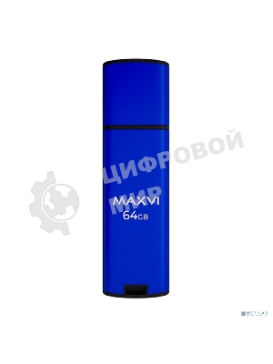 Флешка USB Maxvi MP2 blue (FD64GBUSB20C10MP2), 64Gb, USB 2.0, R/W 20/10, синий