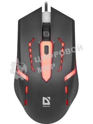 Мышь проводная Defender Hit MB-601 черный, 1200 dpi, USB, кнопки - 4