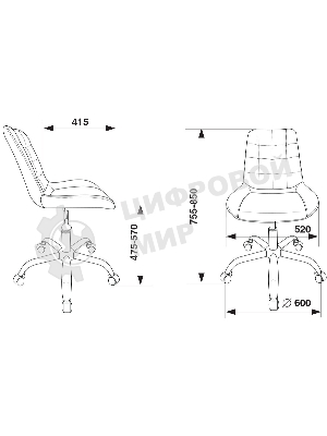 Кресло Бюрократ CH-350SL/IVORY светло-бежевый, экокожа, 120 кг, механизм качания