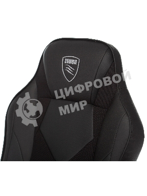 Кресло игровое Zombie GAME 17 черный, текстиль/эко.кожа, крестовина пластик