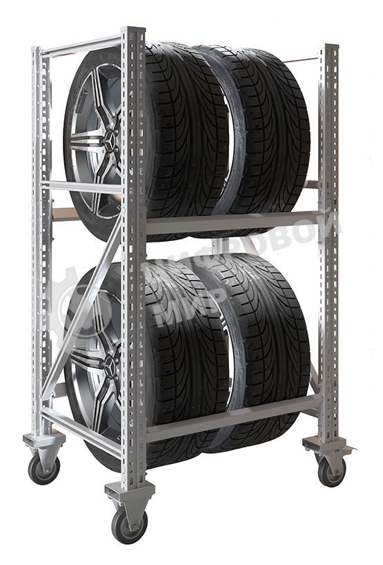 Стеллаж Практик MS Pro пол.:2 разборная 1350x781x606мм серебристый