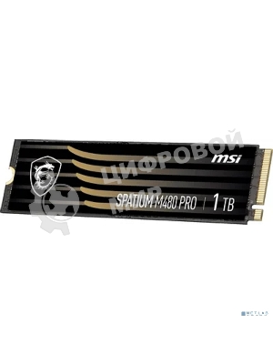Накопитель SSD MSI SPATIUM M480 PRO, 1000Gb, M.2 2280, PCIe 4.0 x4, NVMe, R/W 7400/6000