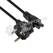 Кабель питания ноутбуков ExeGate Special PC5-7,5S (Евровилка Schuko->C5, 3*0.75мм2, CCA, черный, 0.75м)