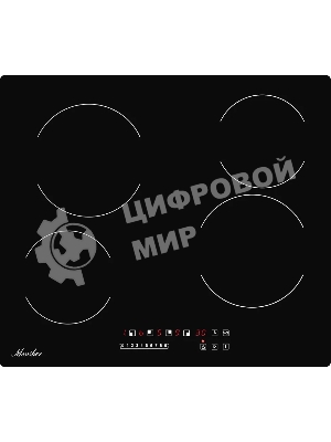 Встраиваемая варочная панель электрическая, 60 см, 4 конфорки, черный Monsher MHE 6002