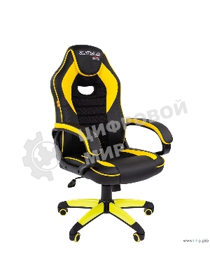 Кресло игровое Chairman game 16 Россия экопремиум черный/желтый (7028514)