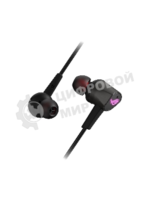 Гарнитура ASUS ROG Cetra II чёрный, проводная, USB-C, вставные, шумоподавление микрофона, регулятор громкости, чехол в комплекте
