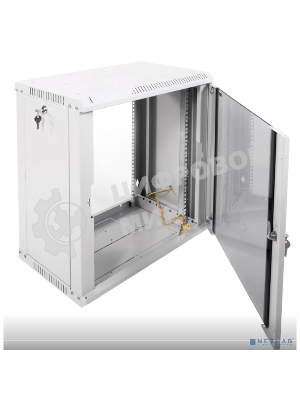 Шкаф телеком. настенный разборный 12U (600х350) дверь стекло,цвет черный (ШРН-Э-12.350-9005) (1 коробка)