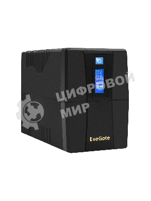 Источник бесперебойного питания ExeGate Power Smart ULB-1000.LCD.AVR.2SH.RJ.USB 1000VA/550W, LCD, AVR, 2*Schuko,RJ45/11,USB, черный