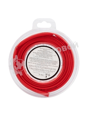 Трубка термоусаживаемая Rexant 4,0/2,0 мм красная, ролик 2,44 м