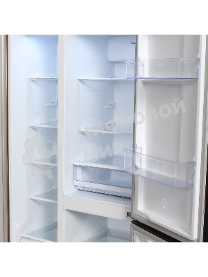 Холодильник Hyundai CS6073FV шампань трехкамерный 329/223л морозилка сбоку, No Frost, Side by Side