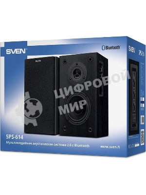 Акустическая система SVEN SPS-614 2.0 (2x20W, Bluetooth, дерево, black)