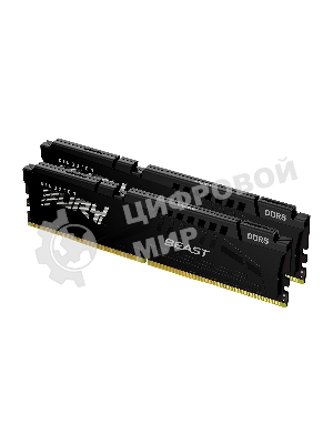 Оперативная память Kingston Fury Beast, DDR5, 64Gb (2x32 GB), 5600 MHz, CL36, радиатор, черный
