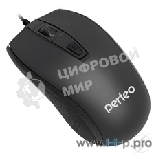 Мышь проводная Perfeo PROFIL черный, 1600 dpi, USB, кнопки - 4