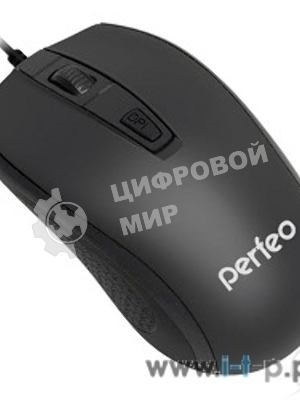 Мышь проводная Perfeo PROFIL черный, 1600 dpi, USB, кнопки - 4