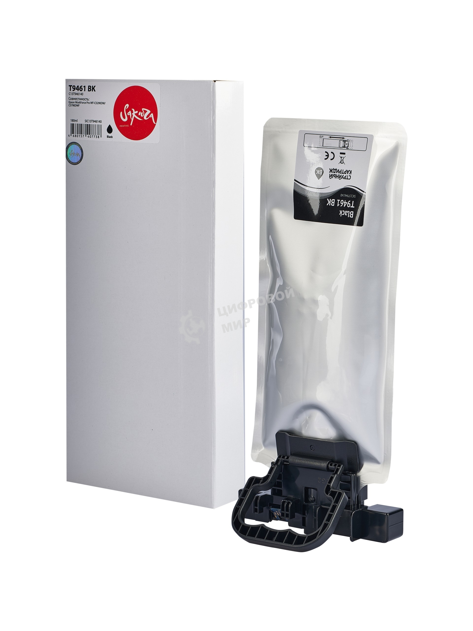 Контейнер с чернилами Sakura C13T946140 (T9461 BK) для Epson, черный, 180 мл., 10000 к.