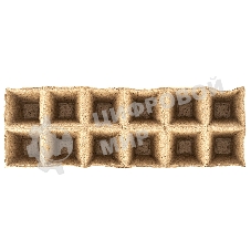 Кассета для рассады, 310х100х50 мм, 12 ячеек, торфяная, 3 шт. Россия