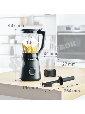 Блендер стационарный Bosch VitaPower Serie 4 MMB6176B 1200Вт черный