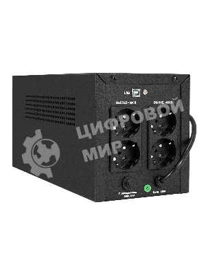 Источник бесперебойного питания ExeGate Smart LB-2000.LCD.AVR.4SH.USB (2000VA/1200W, цветной LCD, AVR, 4*Schuko, USB, батарея 12V 9Ah - 2 шт., металлический корпус, Black)