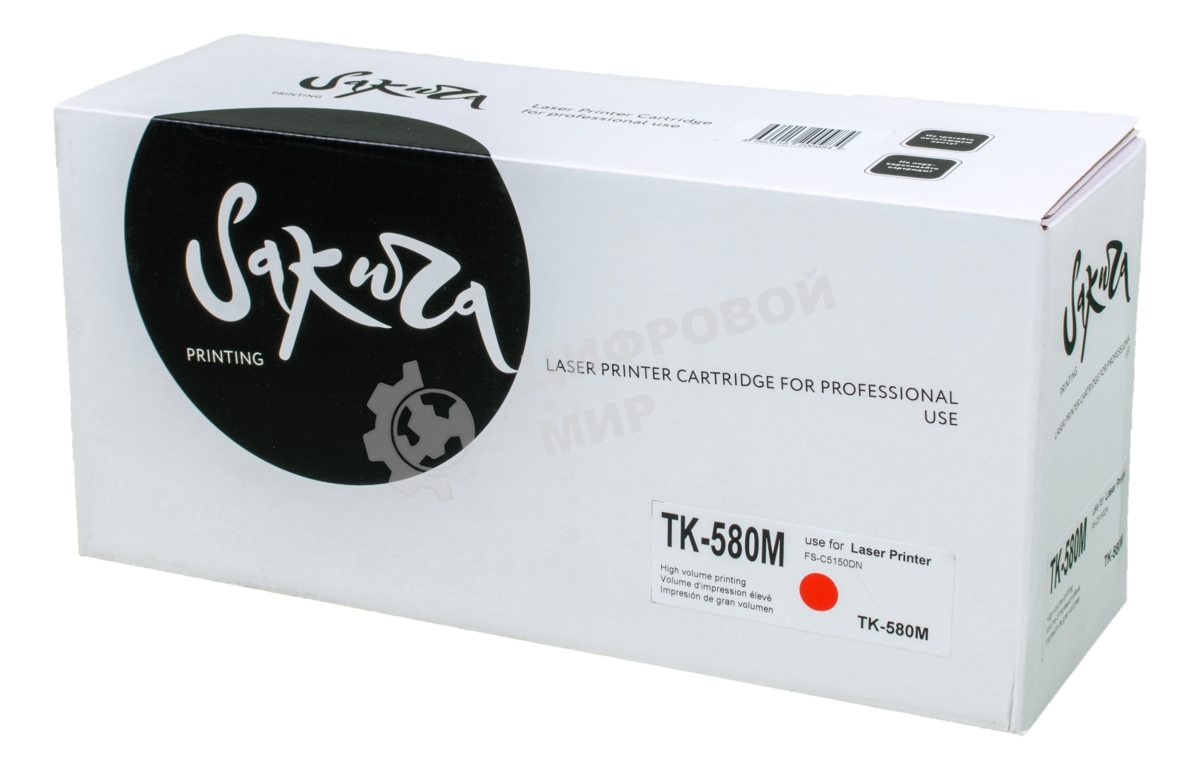 Картридж Sakura TK580M для Kyocera Mita FS-5150DN/5250DN, пурпурный, 2800 к.