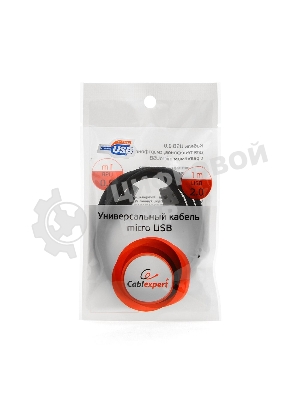 Кабель Gembird USB 2.0 Cablexpert AM/microBM 5P, 1м, нейлоновая оплетка, алюминиевые разъемы, черный, пакет