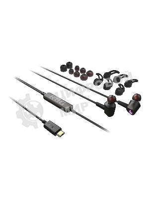 Гарнитура ASUS ROG Cetra II чёрный, проводная, USB-C, вставные, шумоподавление микрофона, регулятор громкости, чехол в комплекте