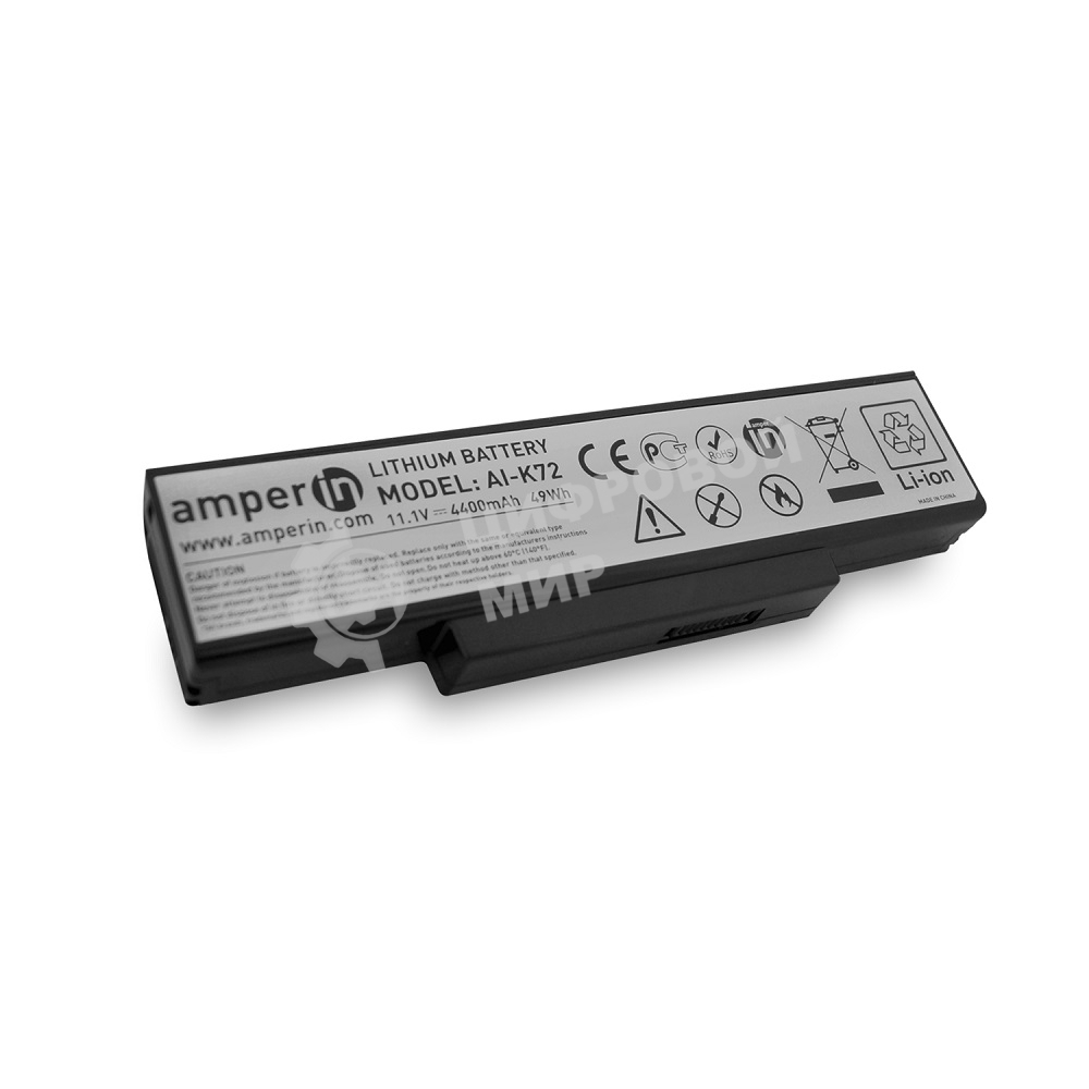 Аккумуляторная батарея Amperin для ноутбука Asus K Series 11.1v 4400mAh (49Wh) AI-K72