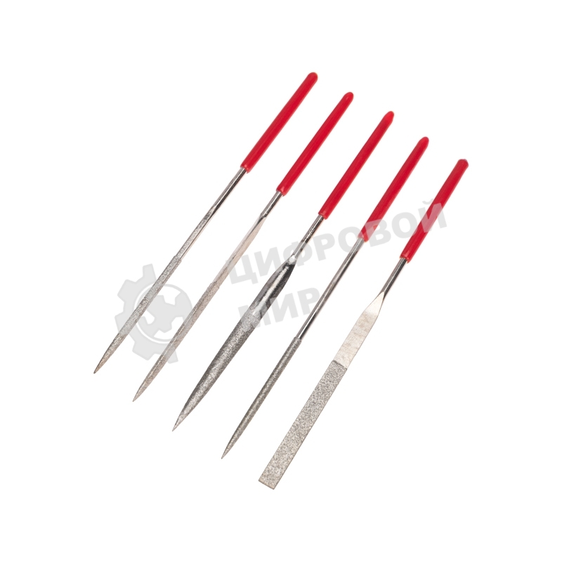 Набор надфилей алмазных Kranz 140х50х3 мм, 5 шт.