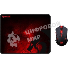 Мышь беспроводная + коврик Defender Redragon M601WL-BA черный, 2400 dpi, радиоканал, USB, кнопки - 6