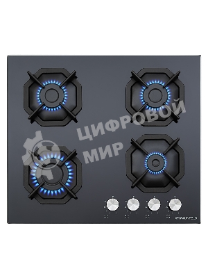 Газовая варочная панель Maunfeld EGHG.64.2CB/G, 4 конфорки, закаленное стекло, черный